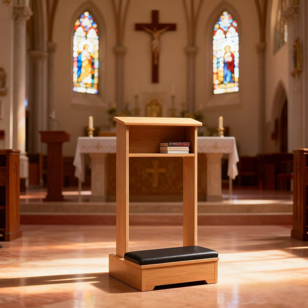 Prayer Bench for Kneeler Prayer Church Kneeling Stand Stool Prayer Table at Home Kneeling Chair 20x16.5x33 in