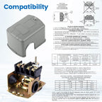 Pressure Switch for Well Pump, 40-60Psi, 1/4" Female NPT
