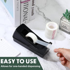 18 Pack Tape Dispenser, 20 Refills Weighted Non Skid,Black