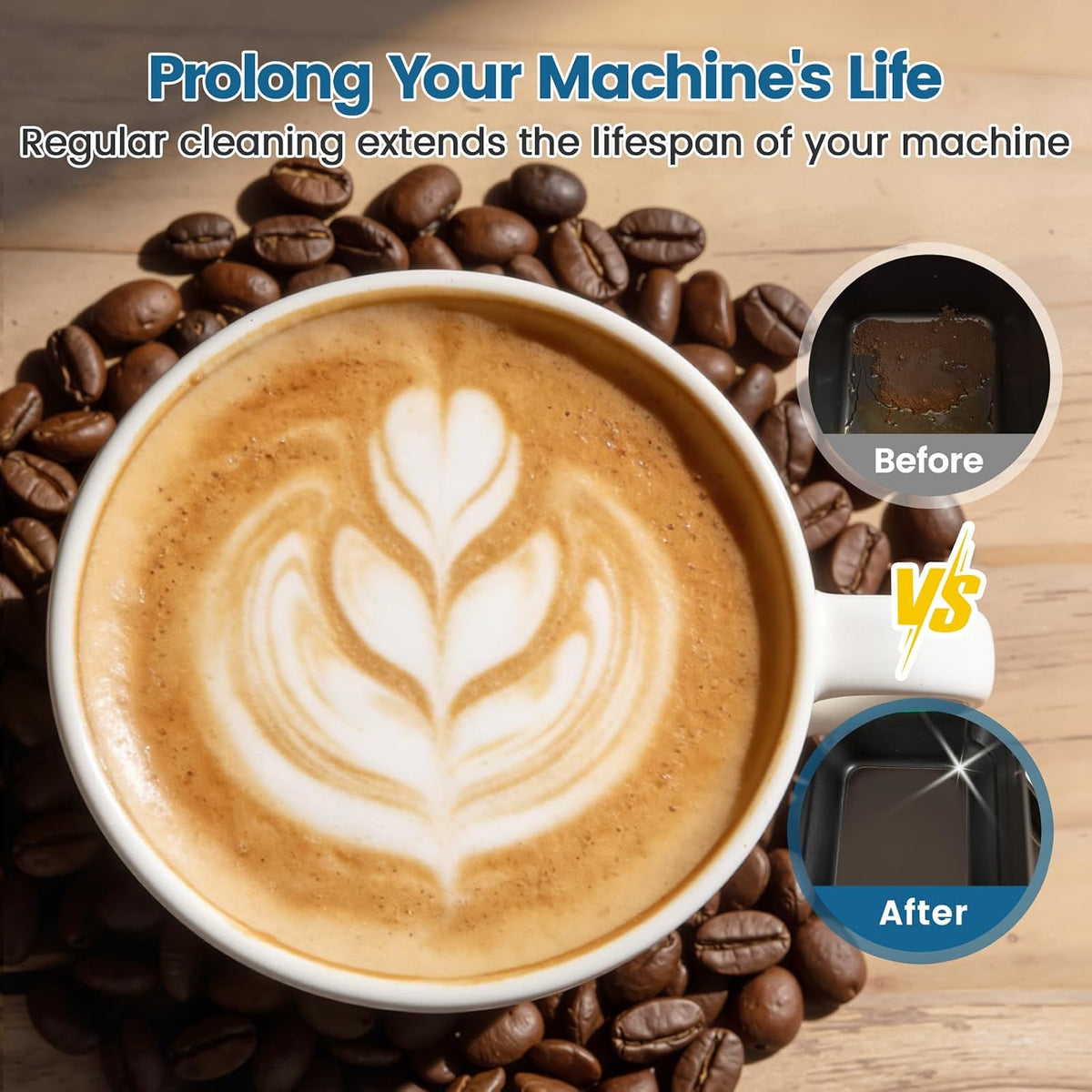 CPLIKE 64308 Coffee Machine Cleaning Tablets Compatible with Jura Machines