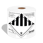 6" X 6" UN 1845 Hazard Class 9 Dry Ice Warning Labels
