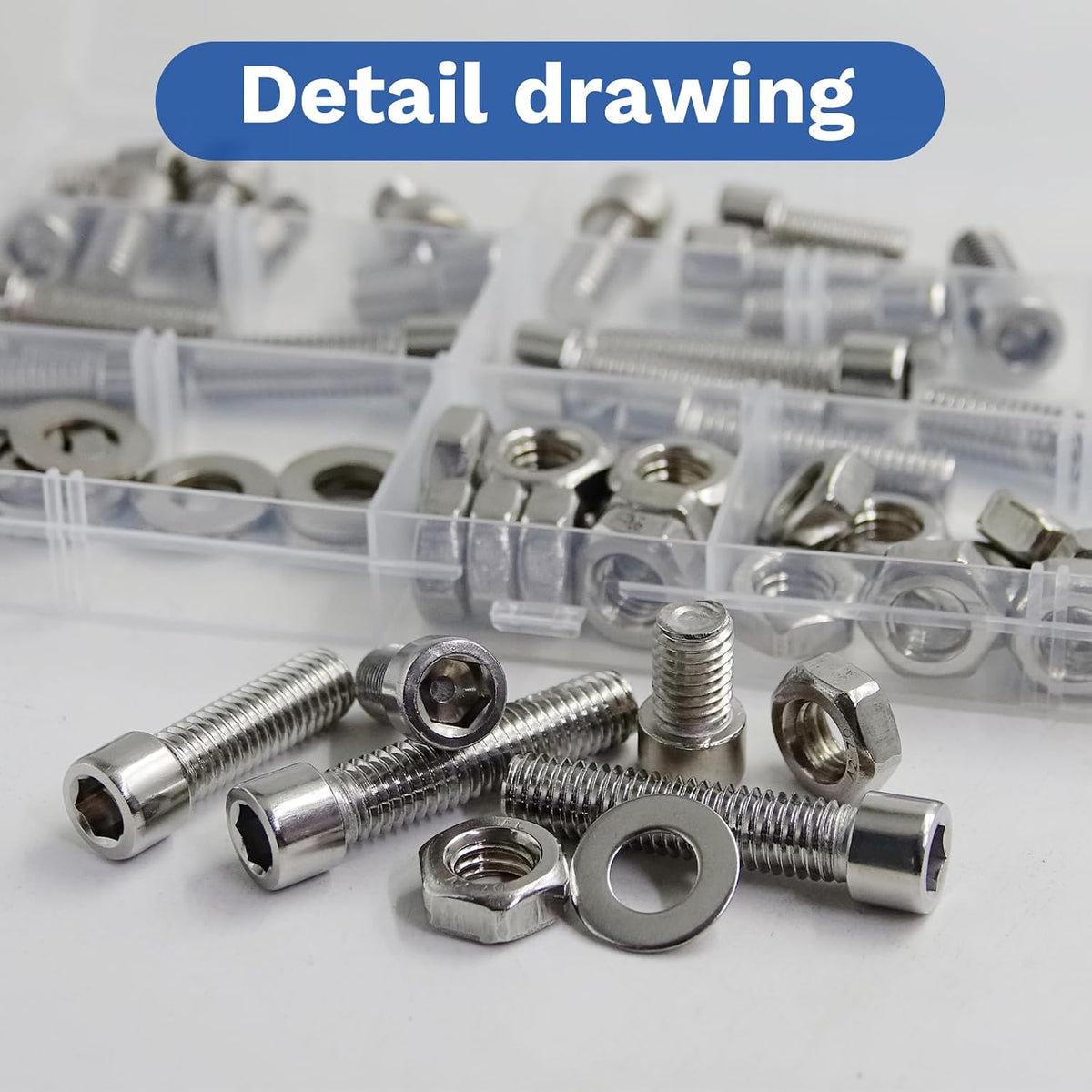 80Pcs M8 201 Stainless Steel Hex Socket Cap Bolt & Nut Set