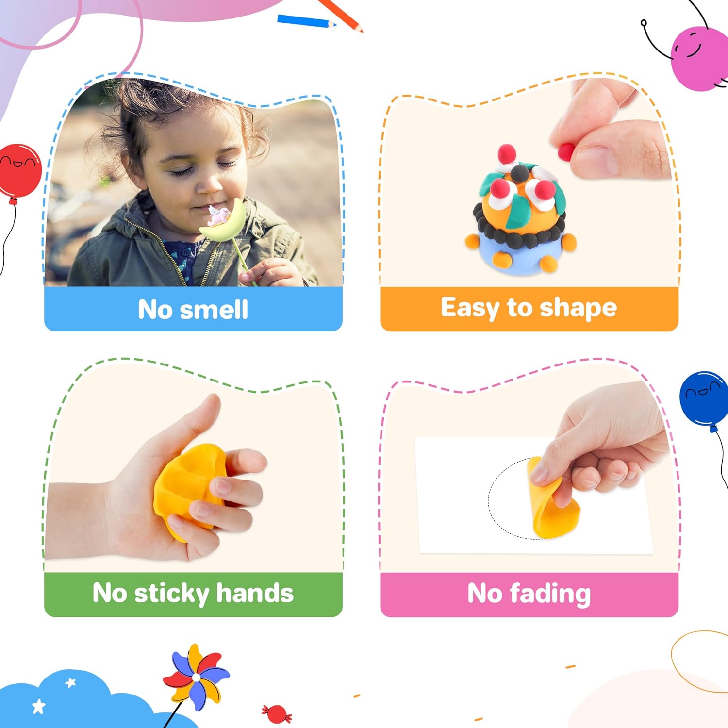 Air Dry Clay 66 Colors, Modeling Clay for Kids, DIY Magic Clay, Molding Clay Kit with Sculpting Tools, Non-Sticky
