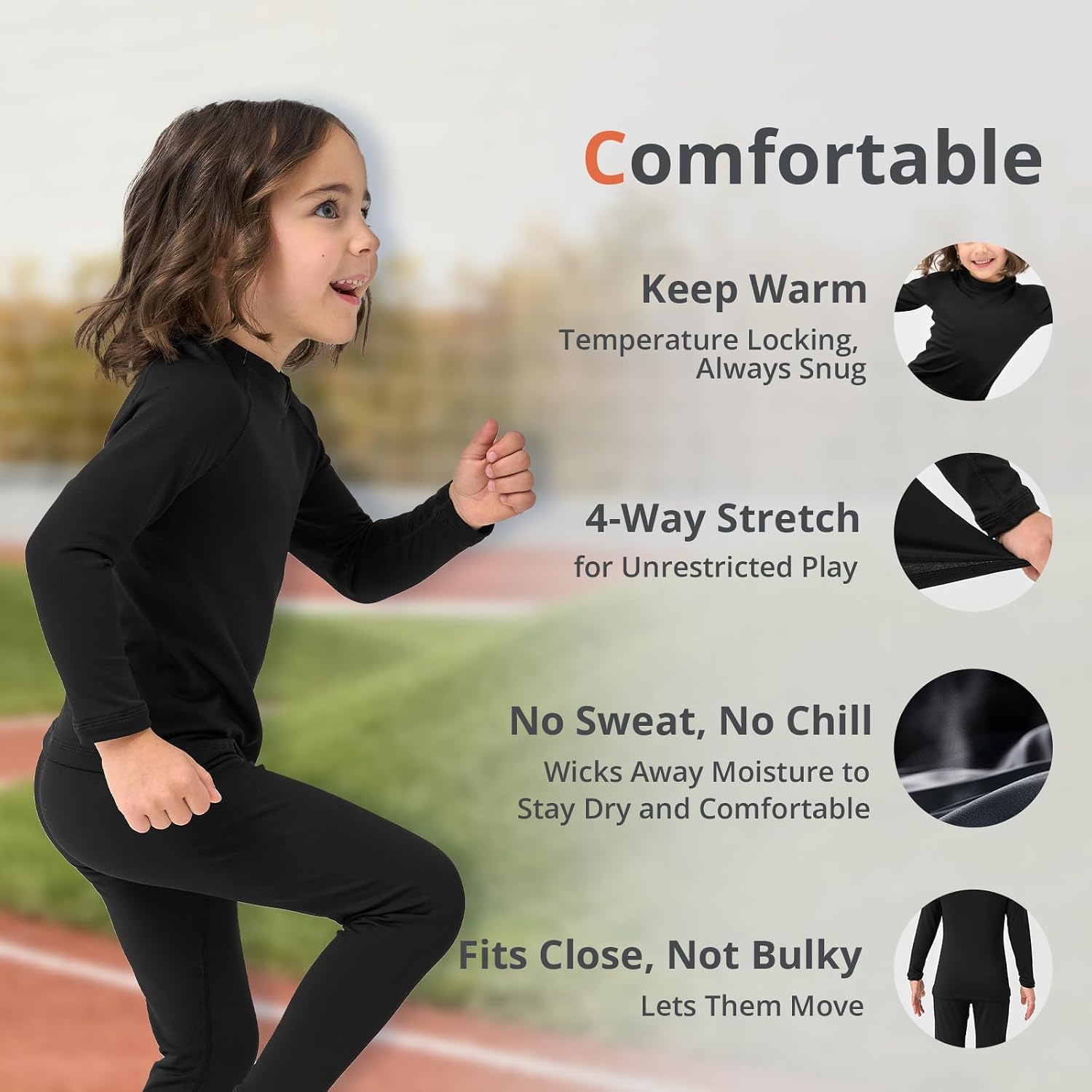 Toddler Thermal Set, Thermal Underwear for Kids, 18M-8Y | Fleece lined toddler base layer, long johns for boys, cold