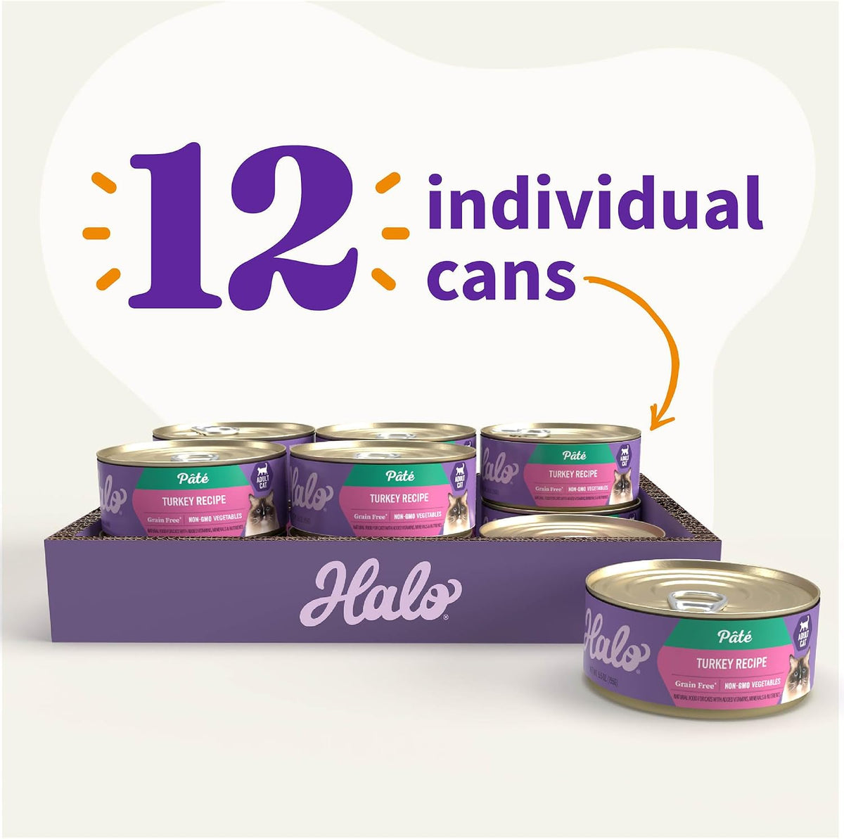 Pate Wet Cat Food, Real Turkey Recipe, 5.5 oz Can, 12-Pack