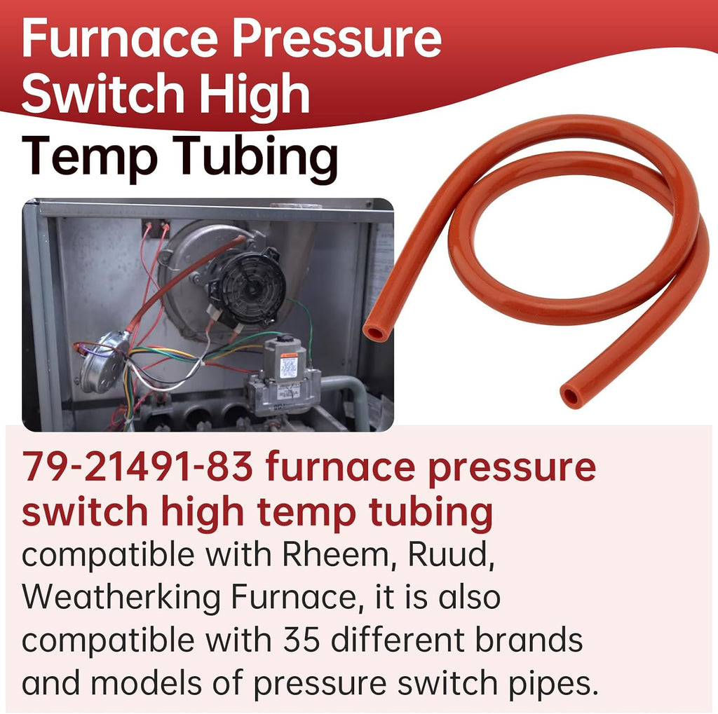79-21491-83 Pressure Switch Hose for Rheem Furnace, 3/16 I.D. X 18"