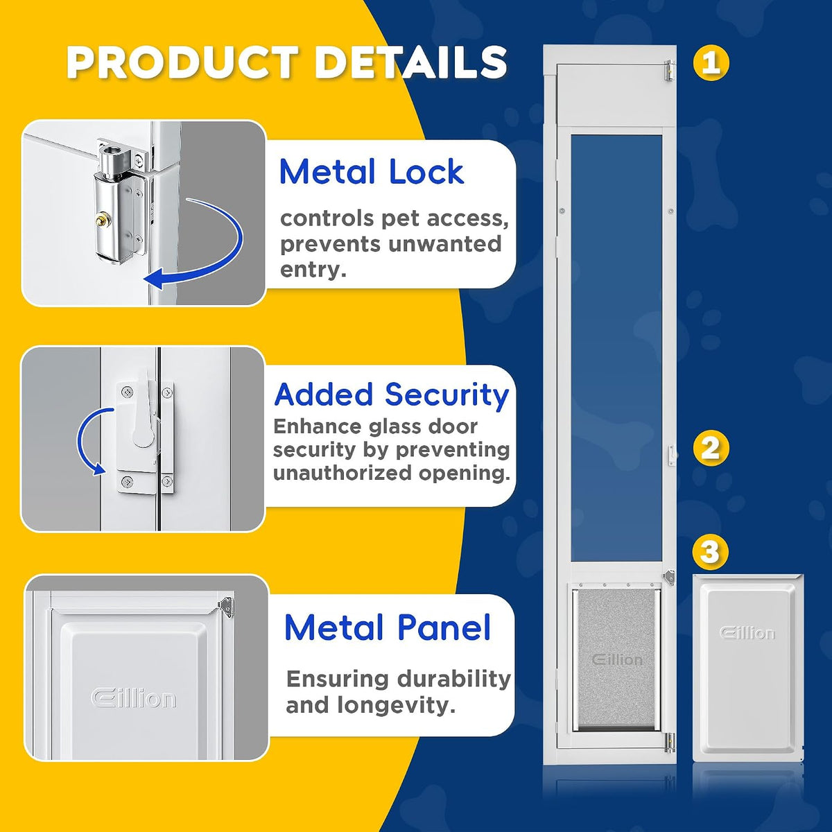 Large Dog Door for Sliding Glass Door,Openable Pet Door for Sliding Glass Doors, All-Metal Framed & Panel & Lock