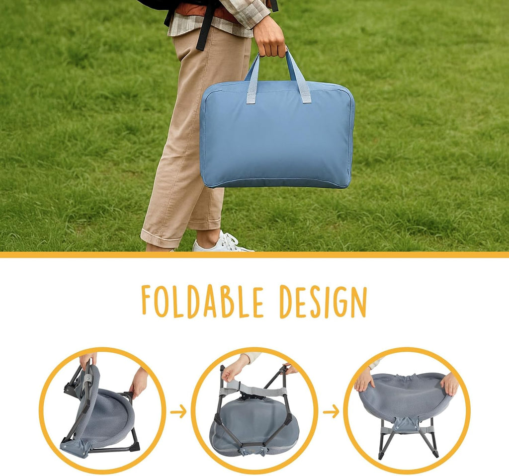 No-Assembly Folding Cat Hammock, Portable Elevated Cat Bed
