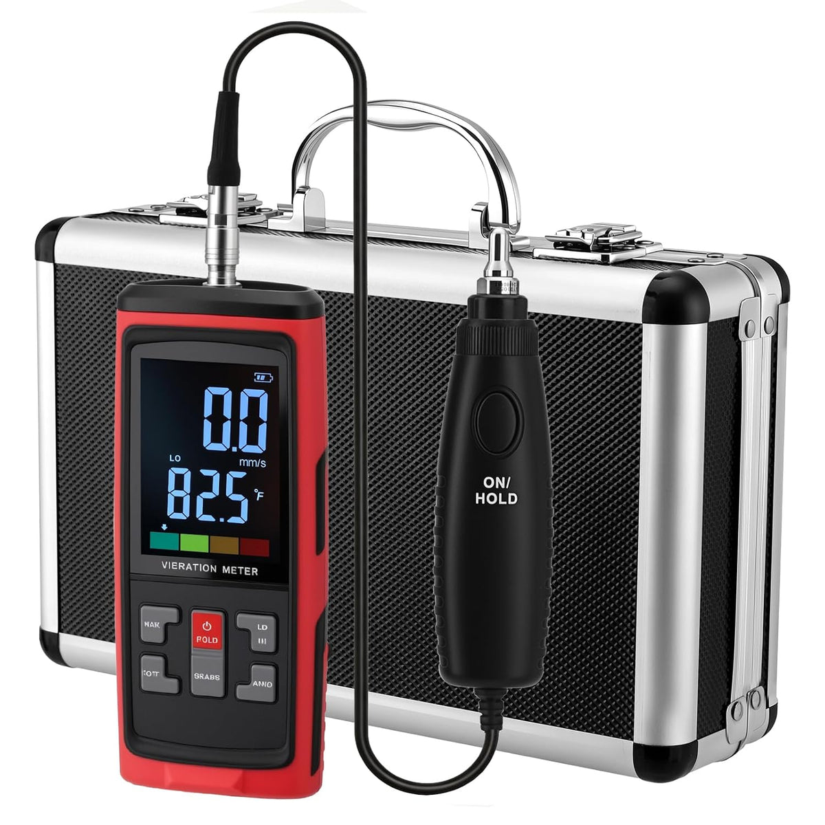 Digital Vibration Meter, 3-in-1, 3 Probes, ISO 10816