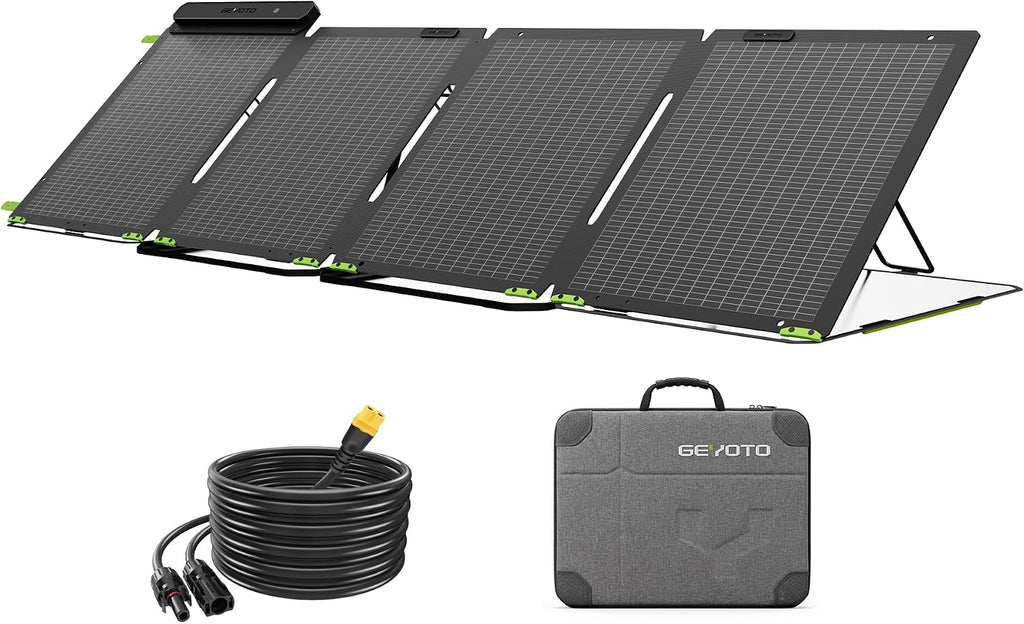 200W Bifacial Portable Solar Panel for Camping, RV & Power Stations | 26% N-Type Cells, Foldable Design, Reflective