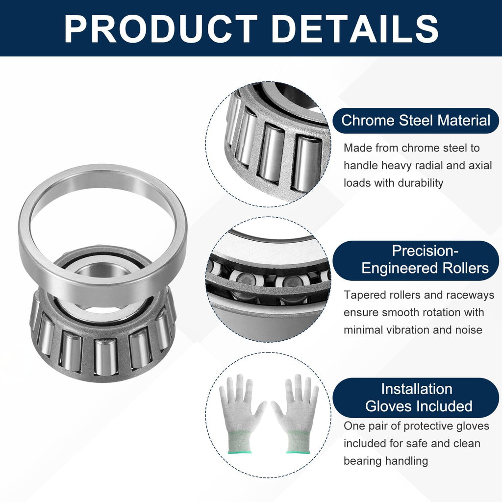 uxcell 14137/14274 Tapered Roller Bearing Cone and Cup Set, 1.375" Bore