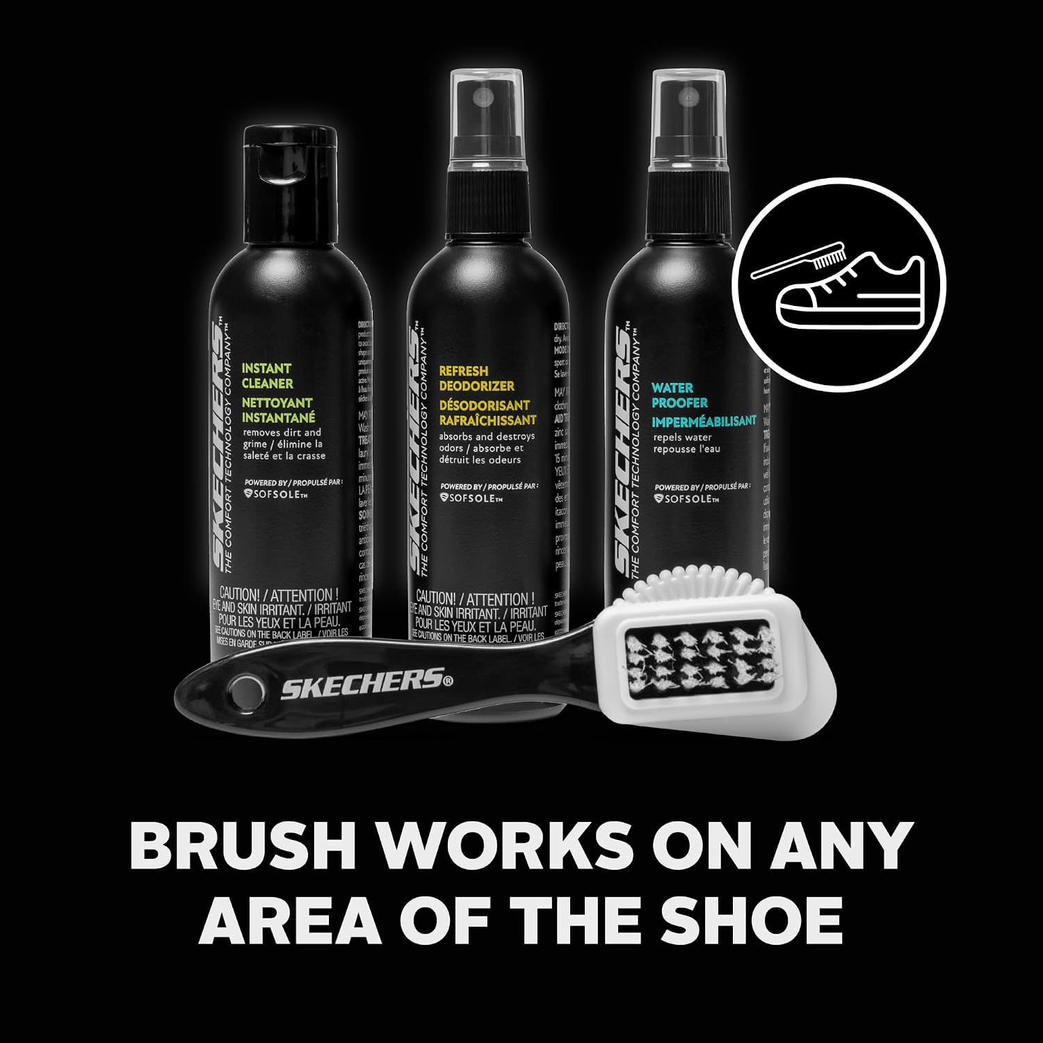 x Skechers Shoe Care Kit – All-in-One Shoe Cleaning Kit with Sneaker Cleaner, Shoe Deodorizer, Waterproof Spray &