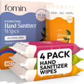 Hand Sanitizer Wipes 4 Bags (15 Sheets) - Variety Pack | with a pH-Balanced, Plant-Based Formula – Clean Hands