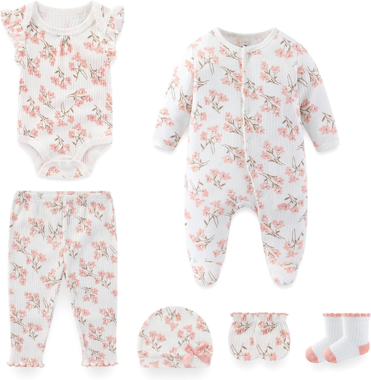 Unisex Baby Clothes 28Pcs Cotton Layette Gift Set and Accessories