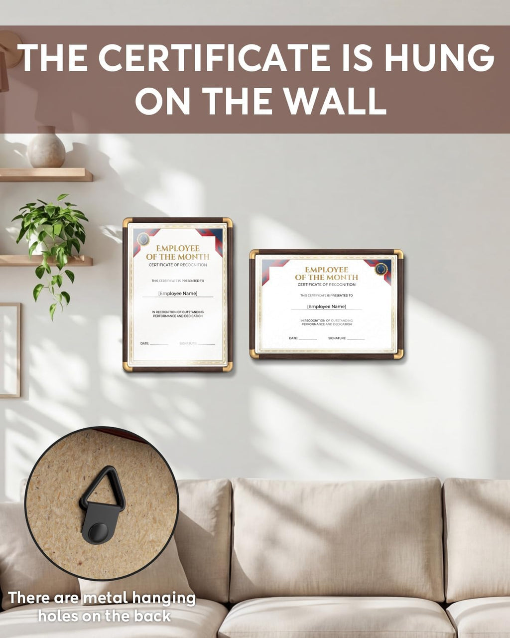 Awards and Trophies, Certificate Frames, Wood Plaque, A4 Size | Display Award Frame, Suitable for Showcasing Employee