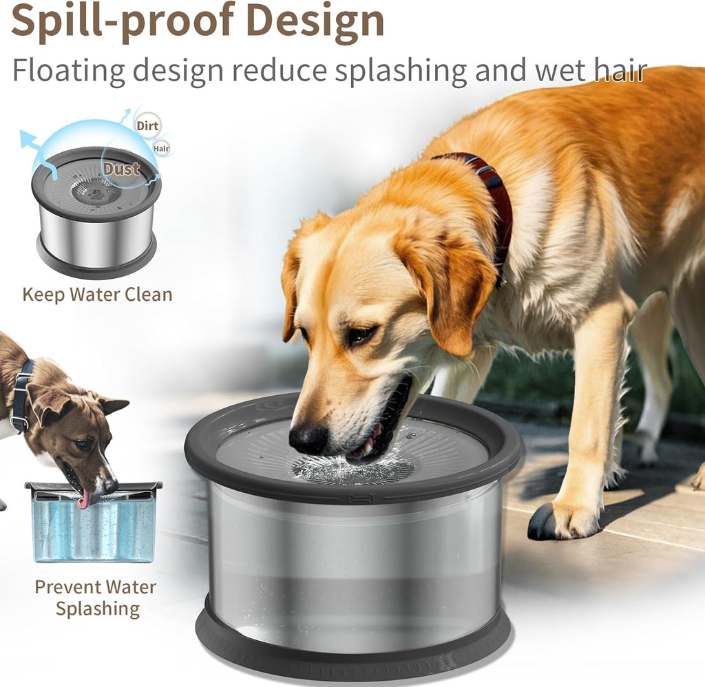 6.5L Dog Water Bowl No Spill 1.6 Gallon Stainless Steel Water Bowl for Dogs 220oz Large Capacity No Splash Slow