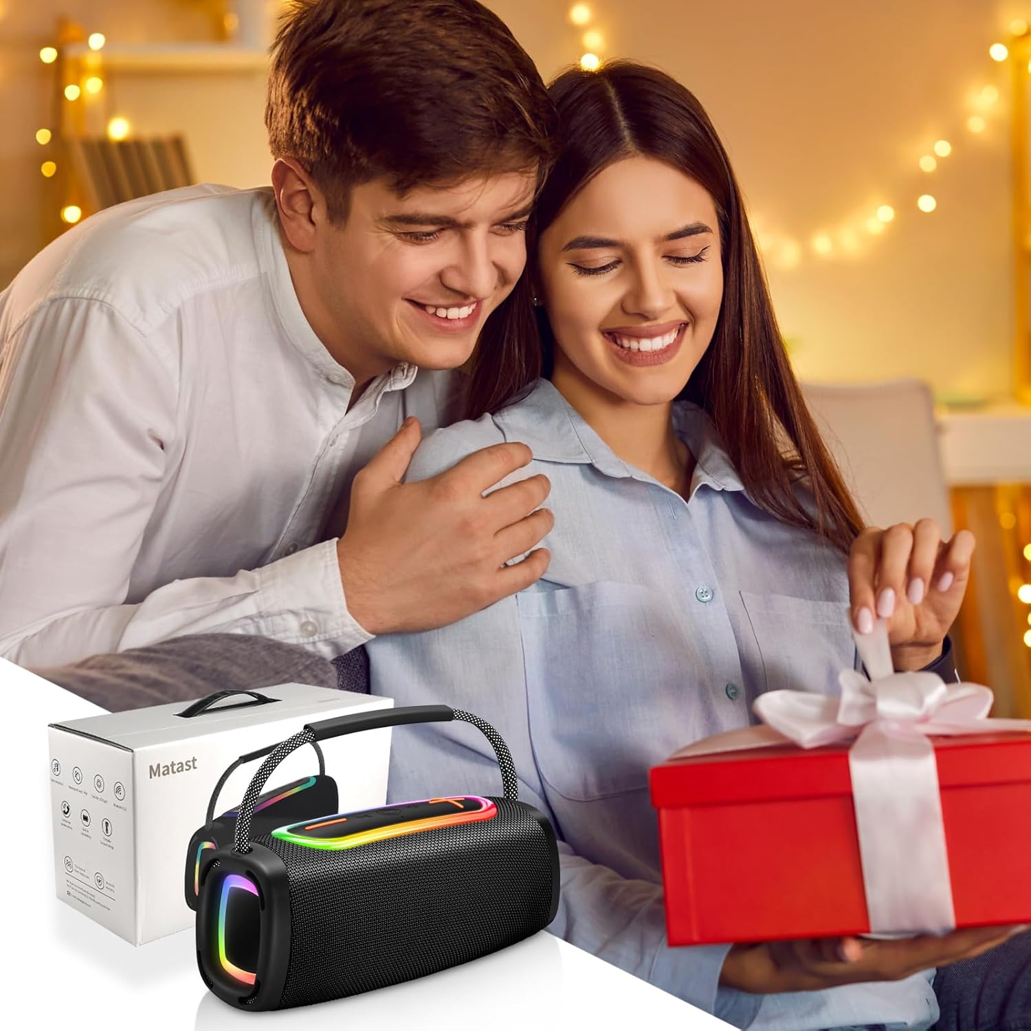 Bluetooth Speaker 60W, 36H Playtime 6000mAh BT5.4 Portable Wireless Speaker with Loud Stereo Sound, IP6 Waterproof