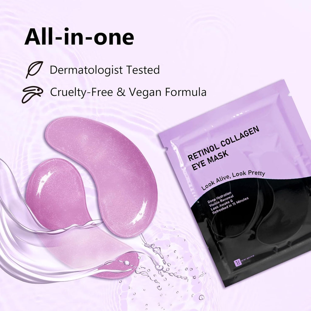 Under Eye Patches, 30 Pairs Retinol Eye Mask, Collagen Eye Patches Pad For Dark Circles & Puffy Eyes Dark Circles and