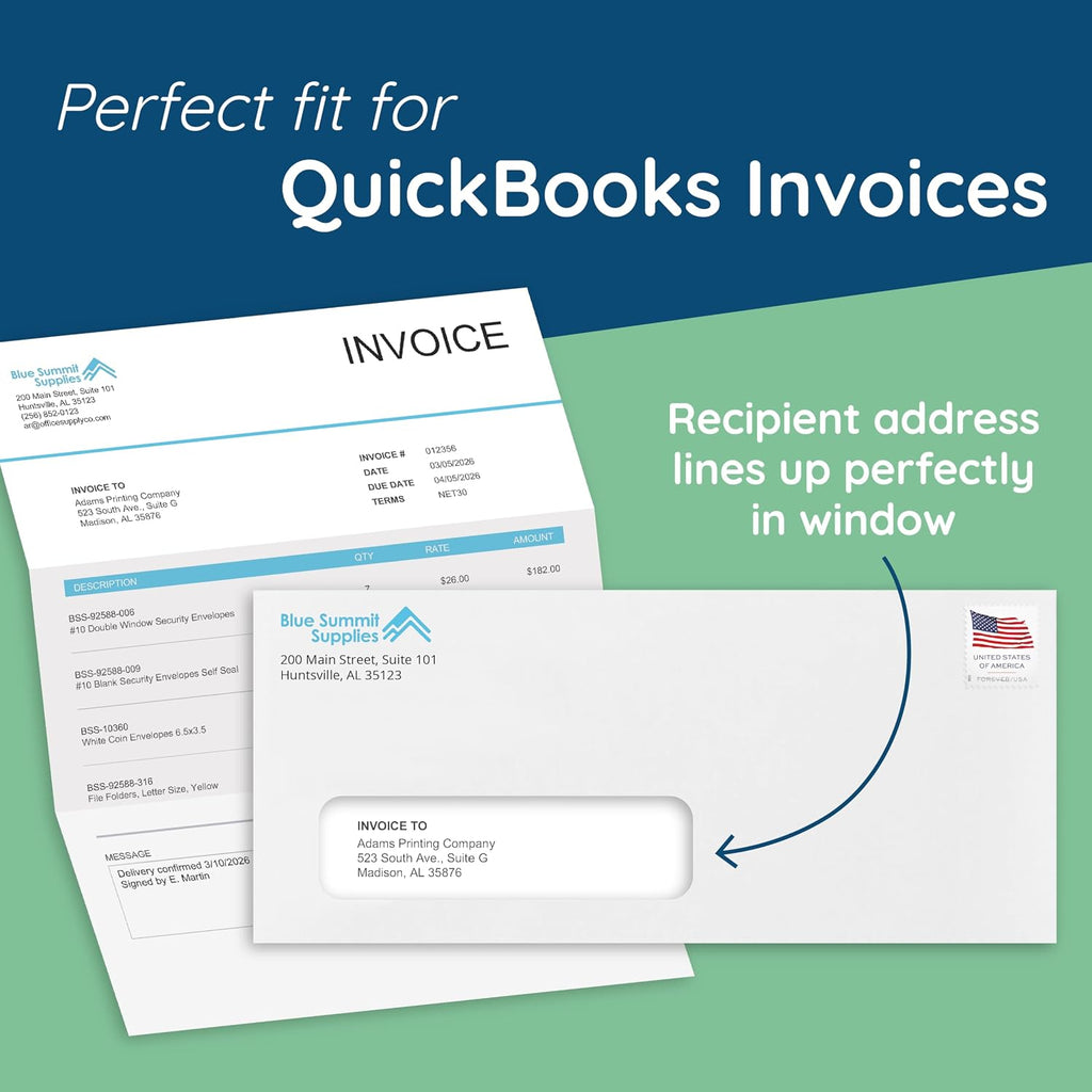 500#10 Left Window Security Envelopes, Flip & Seal