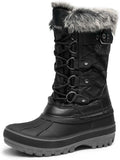 Girls Snow Waterproof Winter Boots | Warm Faux Fur Lined Outdoor Secure Grip Anti Slip Outsole Easy Wear Windproof