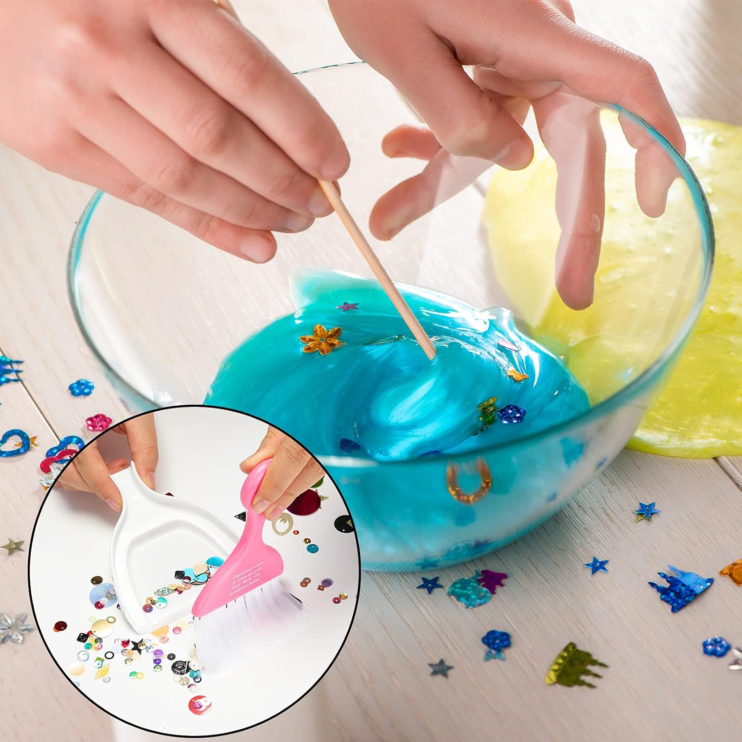 3 Pack Mini Dustpan and Brush Set Colorful Small Broom and Dustpan Set Hand Whisk Brooms Tiny Cleaning Brush Table