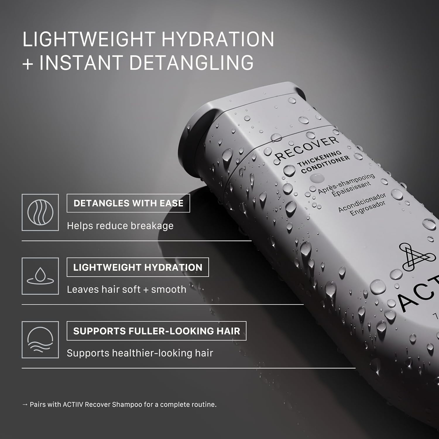 Recover Thickening Conditioner (Unisex) | Supports Optimal Hair Care and Recovery, Strengthens & Hydrates, Promotes