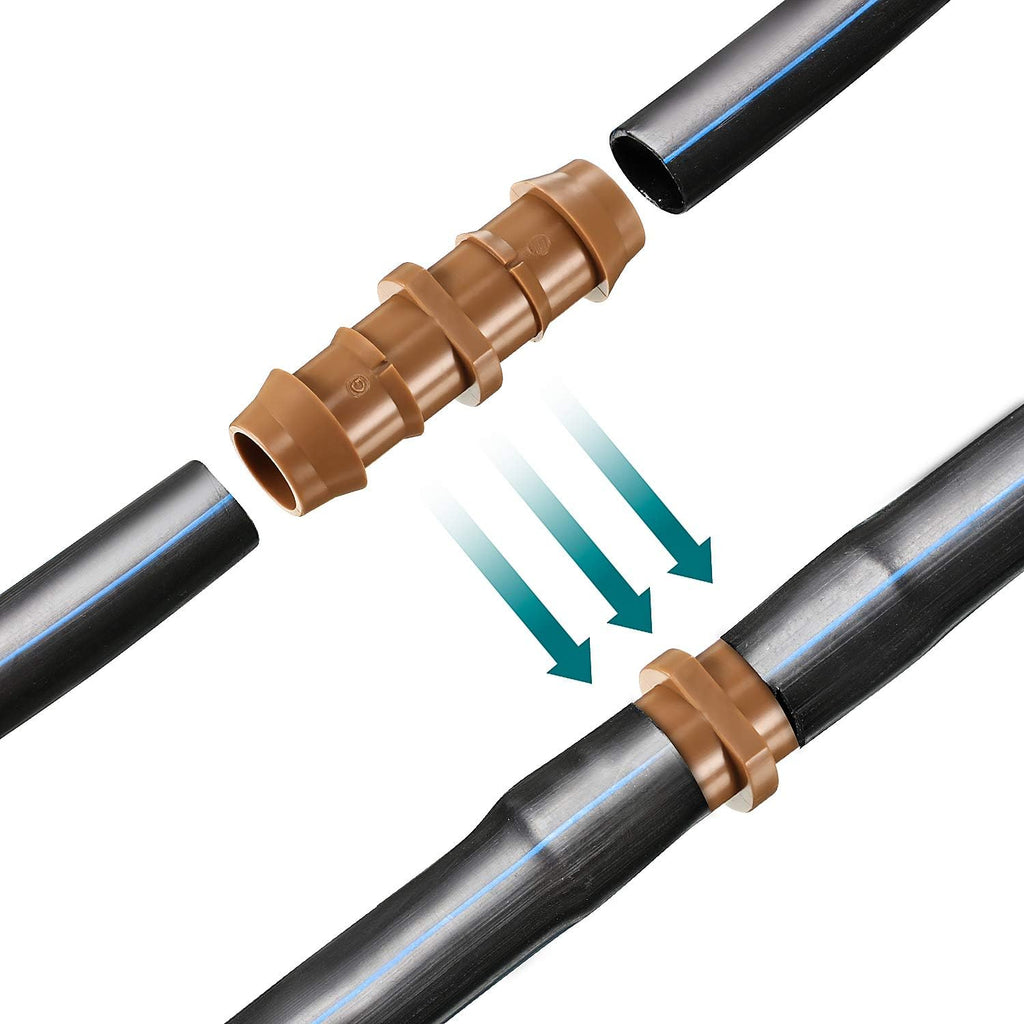 Boao 20 Packs 1/2 Inch Drip Irrigation Fittings, Barbed Connector,Coupling