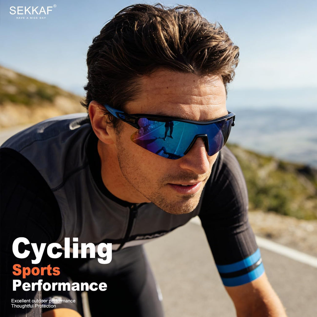 Polarized Sports Sunglasses for Men Women and Youth, UV400 Protection Ideal for Cycling Baseball Fishing Golf Running