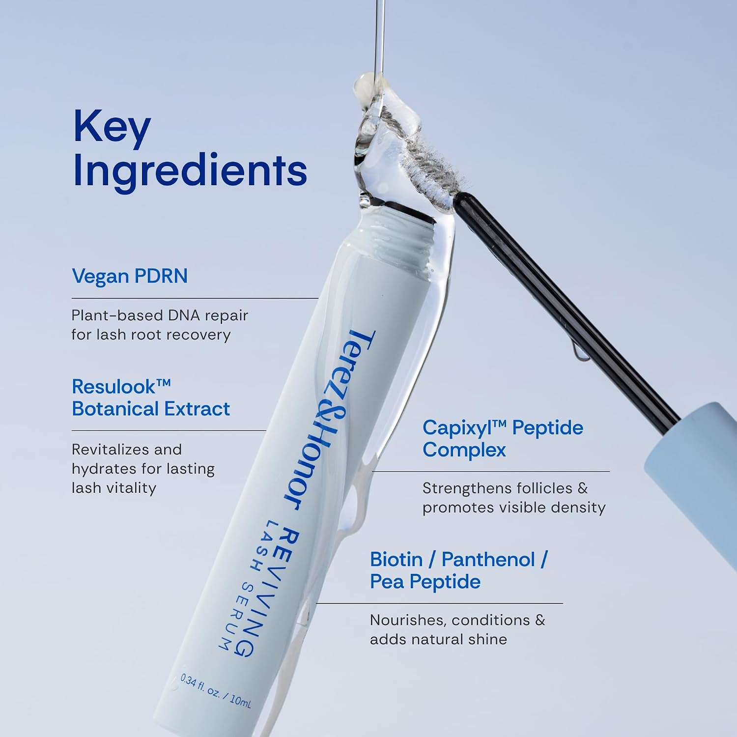 REviving Lash Serum - Korean Vegan PDRN Lash Growth Serum for Longer, Fuller, Healthier Lashes - Peptide & Biotin