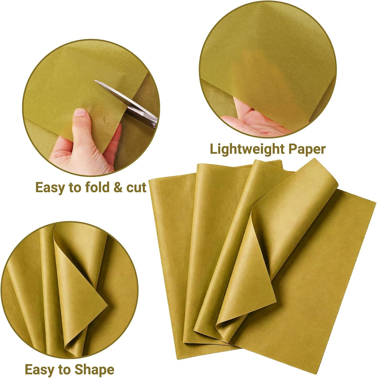 150 Sheets Gold Tissue Paper Bulk 14x20 Inch
