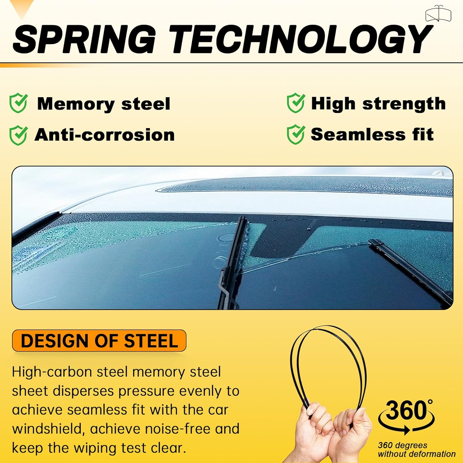 24" and 22" Windshield Wipers Blades (Pack Of 2),OEM Quality Premium All-Seasons Wiper blades,Stable and Quiet wiper
