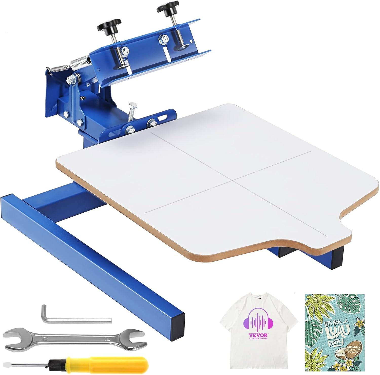 Screen Printing Machine 1 Color 1 Station Silk Screen Printing Press | For T-Shirt DIY Printing, 21.2 x 17.7 in/54 x