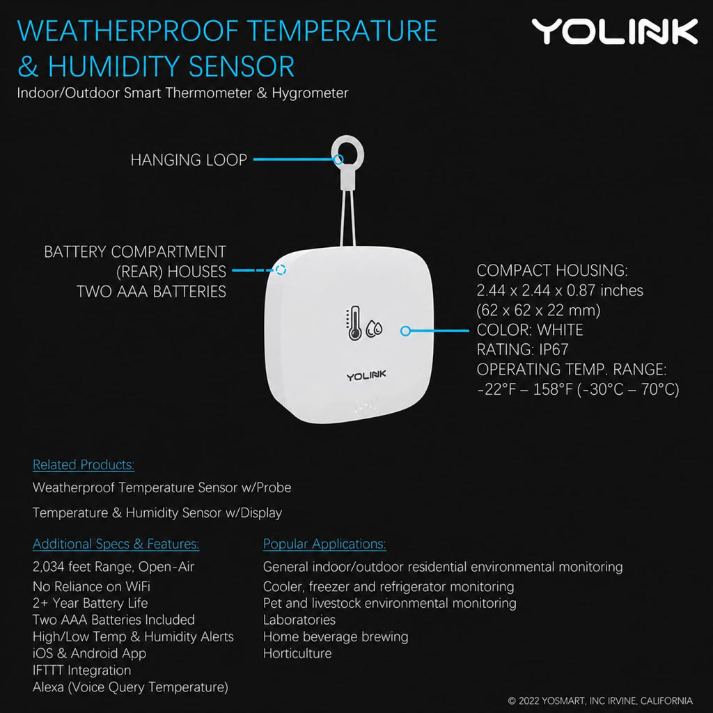 Outdoor Temperature & Humidity Sensor, YS8005
