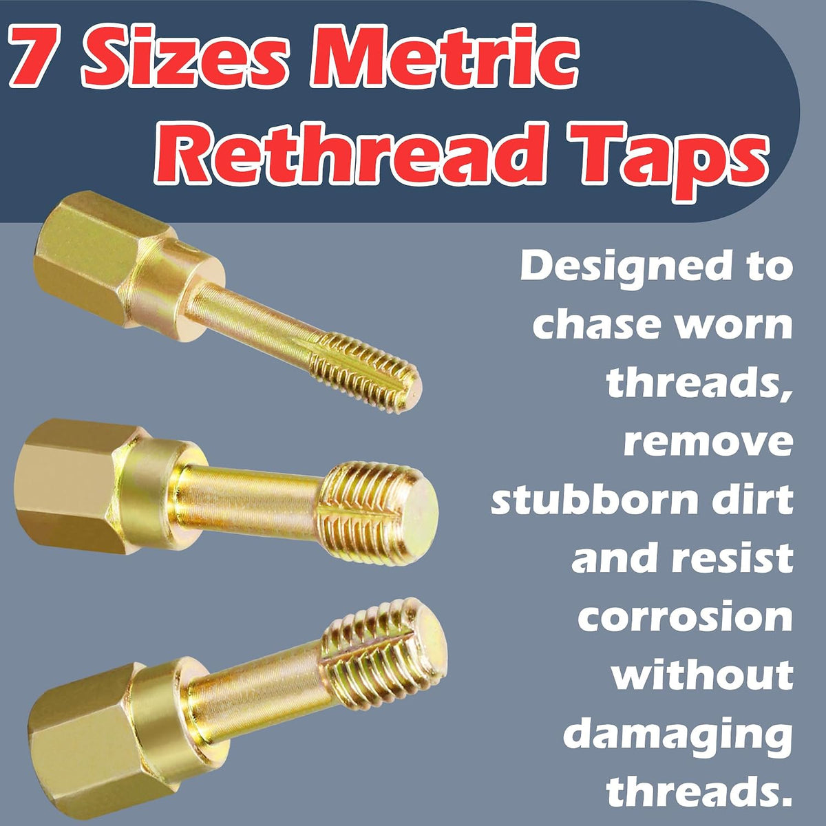 15PCS Metric Thread Chaser Set Master Thread Rethreading Kit With Case
