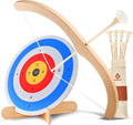 Kids Bow and Arrow Set | Wooden Archery Toy for Boys & Girls Ages 3+, Bow and Arrow for Kids | Includes 6 Suction Cup