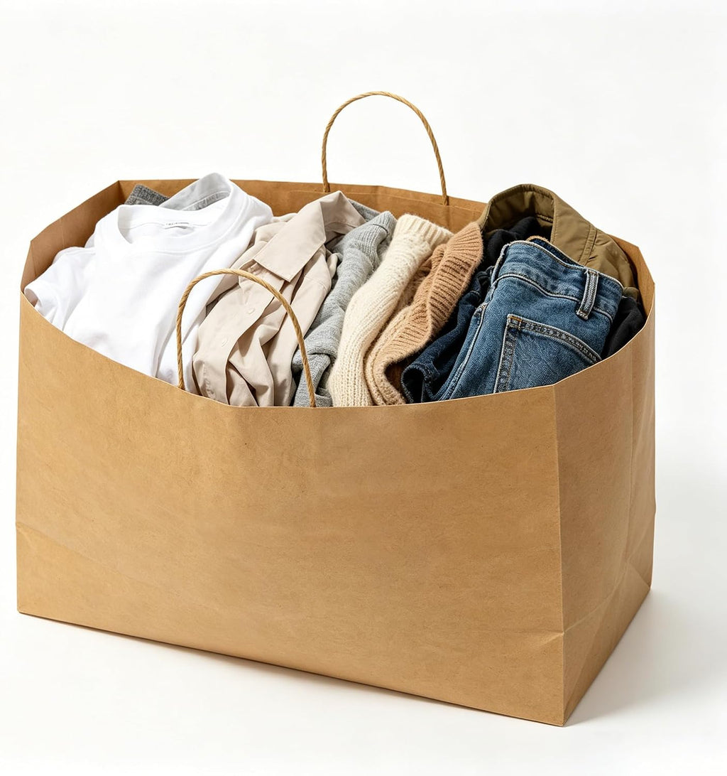 Brown Kraft Paper Bags with Handles 16x6x12, 100PCS