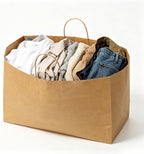 Brown Kraft Paper Bags with Handles 16x6x12, 100PCS