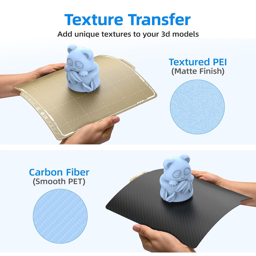 Designer Series Smooth PET+Textured PEI Build Plate for Bambu-Lab P1P P1S P2S X2D X1C X1E A1 257x257mm, Double Sided
