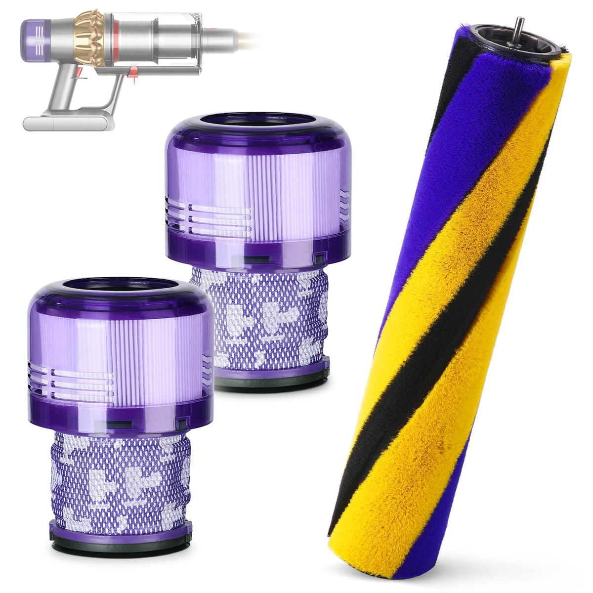 Soft Roller Brush Compatible with Dyson V15 Detect Handheld Vacuum Cleaner