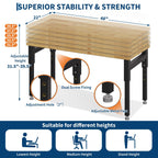 48" Adjustable Workbench, 2500 Lbs Capacity Heavy-Duty Work Bench Table