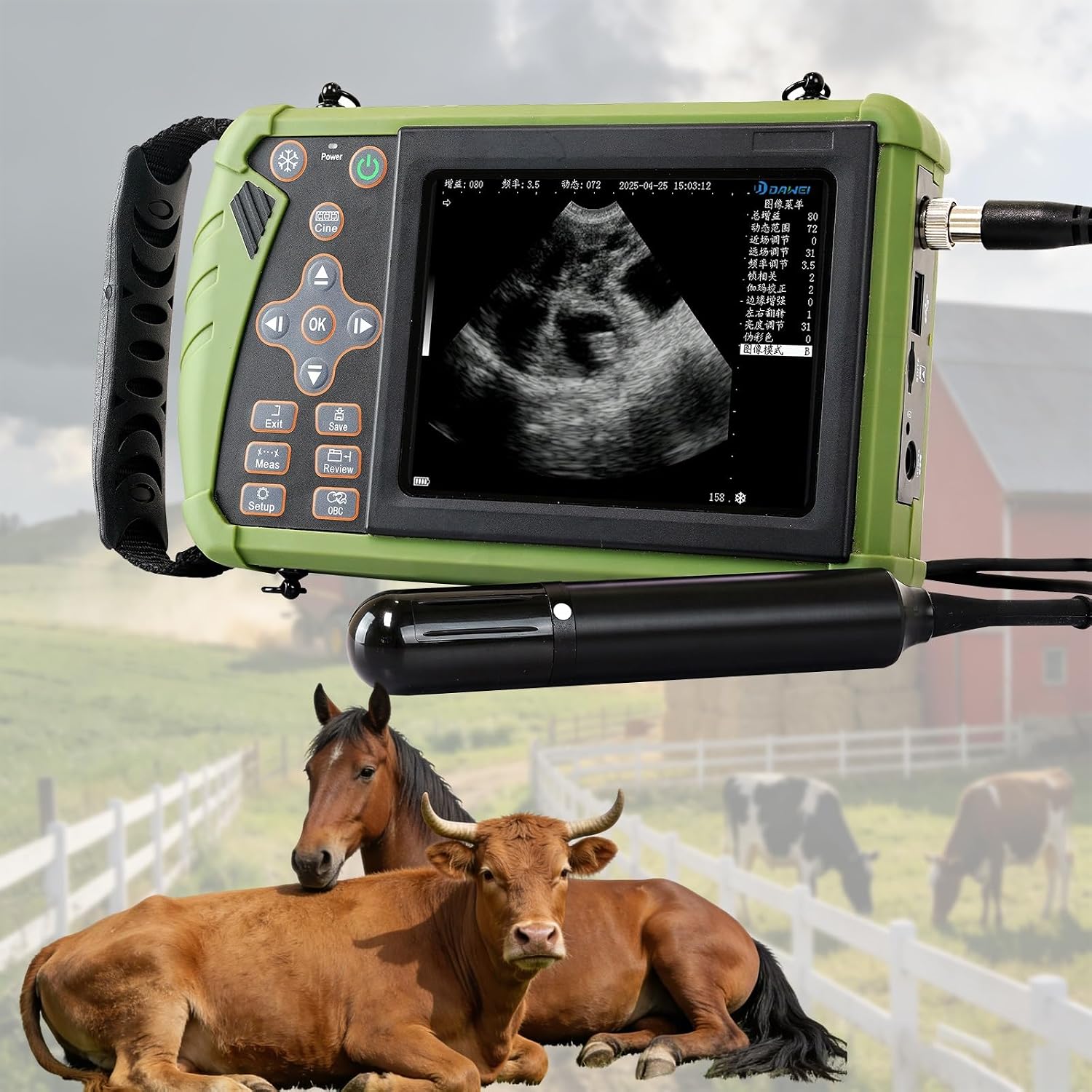 Vet Ultrasound Machine For Pregnancy Veterinary Ultrasound Scanner, Portable Handheld Vet Scanner, 3.5Mhz Waterproof