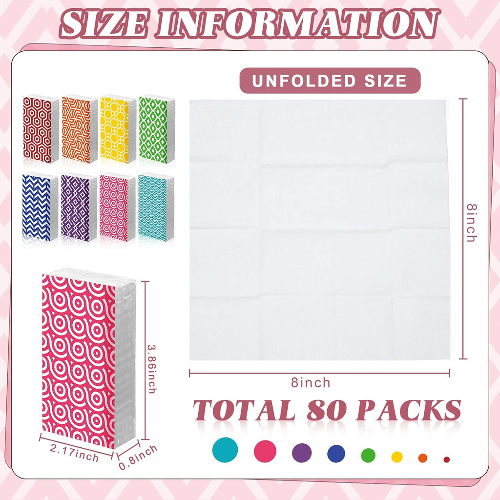 800 Pcs 3 Ply Travel Tissues Bulk Pocket Sized Packs Facial Tissue