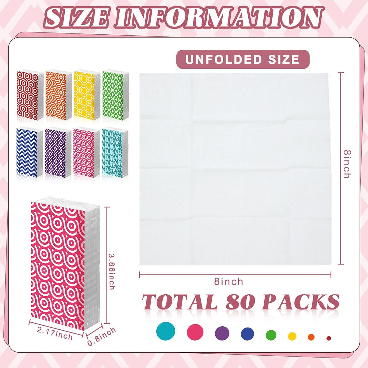 800 Pcs 3 Ply Travel Tissues Bulk Pocket Sized Packs Facial Tissue
