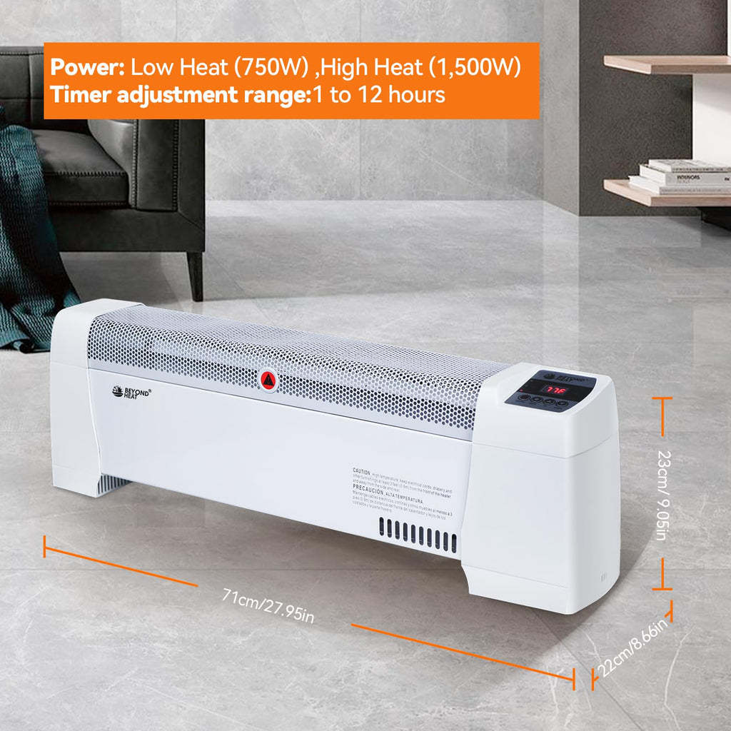 Electric Baseboard Space Heater 1500W with Digital Thermostat