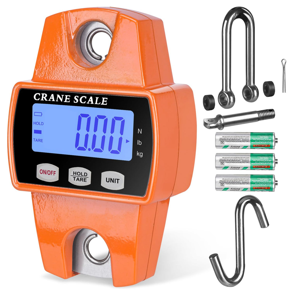 660lb Digital Hanging Scale, Aluminum Crane Scale with Hooks