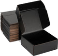 8x8x3 Black Shipping Boxes for Small Business, Packing, 25 Pack