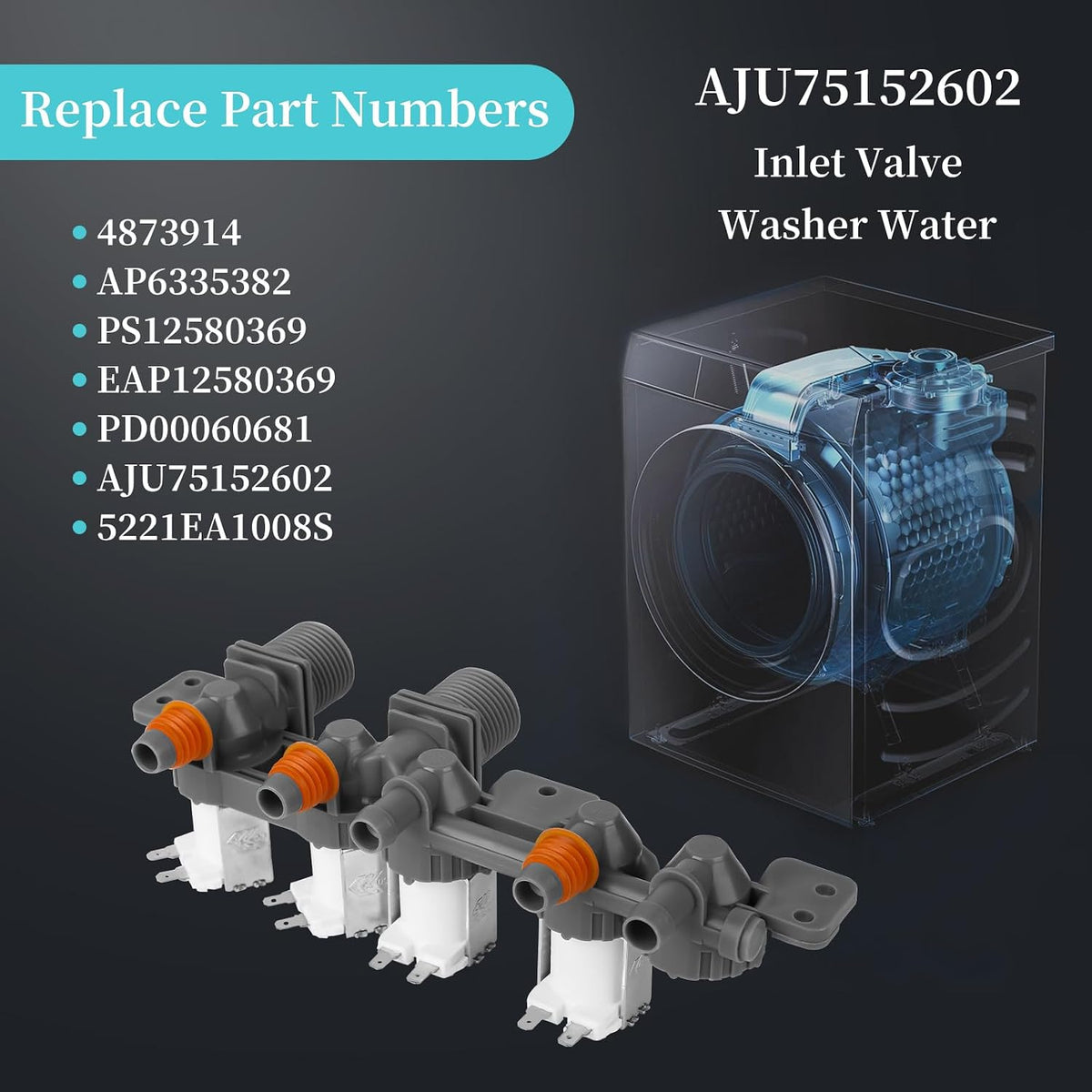 AJU75152602 Washer Inlet Valve Assembly for LG Washing Machine