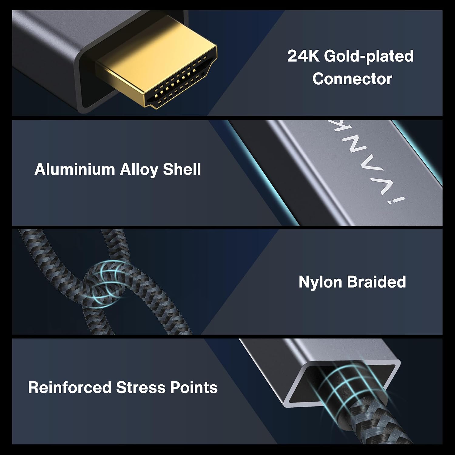4K Mini DisplayPort to HDMI Cable 6FT, 4K@30Hz Thunderbolt to HDMI | [Alum Shell/Nylon Braided/Optimal Chip