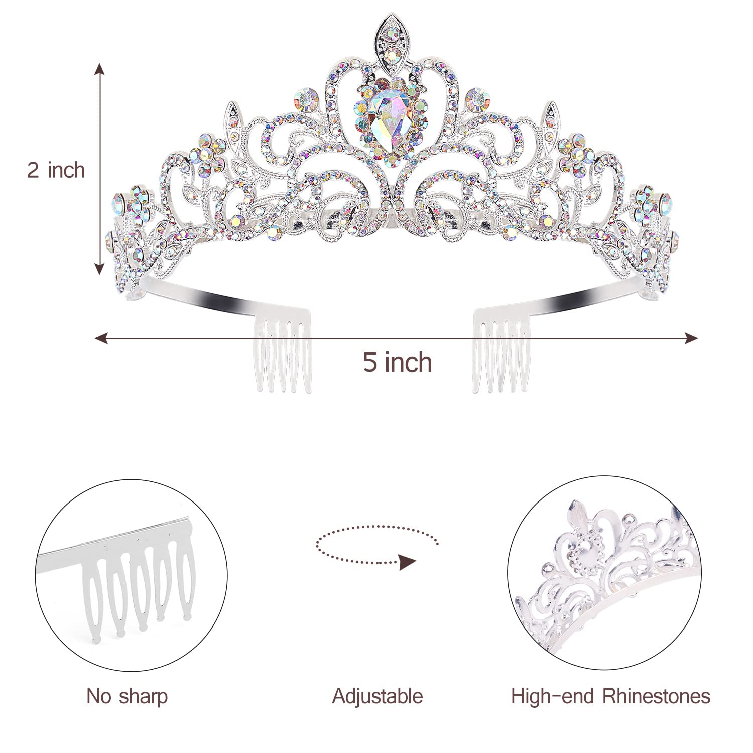 Princess Crown, Happy Birthday Tiara, Girl Sash for Women, Cake Popper, Birthday Party Decorations for Women