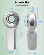 4PCS RH 1/4 x 1/4-28 Heim Joint Rod End Kit Fit for Hydraulic Cylinders
